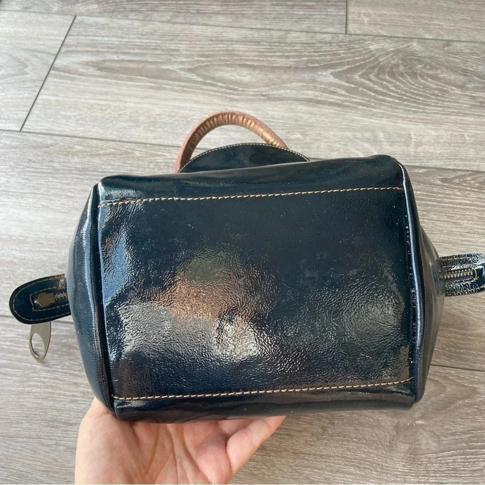 Regina Black Patent Leather Handbag Made in Italy - Picture 4 of 15